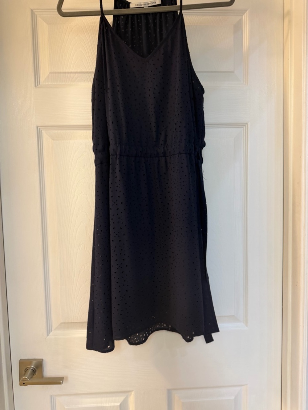 Collective Concepts Navy Eyelet Mini Slip Dress